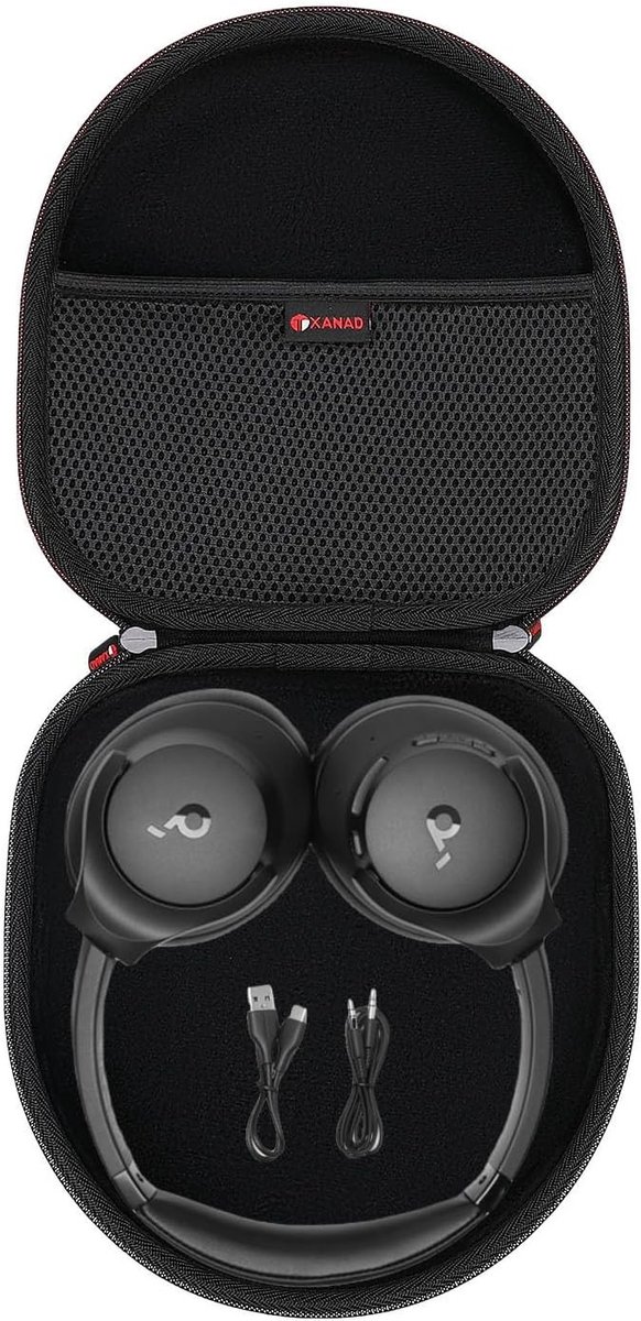 SnelShoppen - Hoofdtelefoon Case voor Noise Cancelling Koptelefoons - Schokbestendig EVA en VELVET - Ruimte voor Accessoires - Ideaal voor Reis en Ops