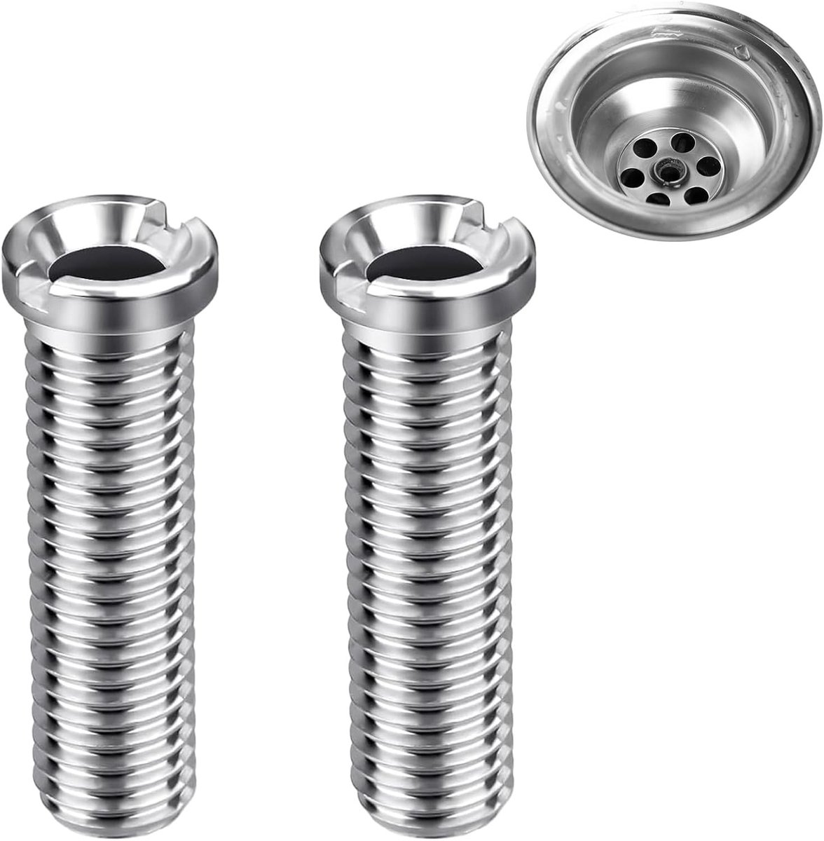 Roestvrijstalen keuken-gootsteen schroeven - Zilver - M12 x 45 mm - Roestvrij staal holle schroeven - Voor spoelbak en zeefkorfventiel