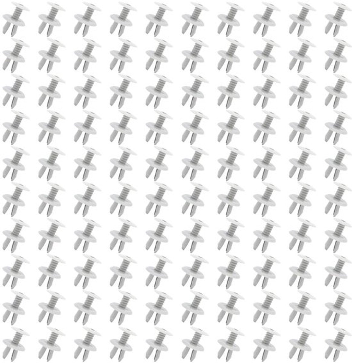 Deurpaneel Clips 100 Stuks - Nylon Bevestiging - Universeel Gebruik - Grijze Kleur - Afmetingen 18.5*11.6*9mm - Eenvoudig te Installeren - Klinknagels