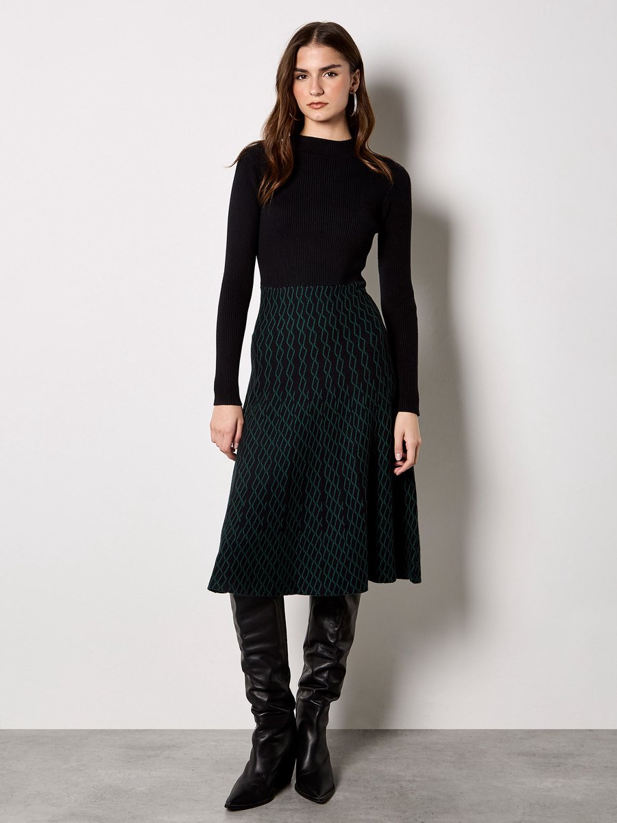 Diamond Link Knitted Midi Dress