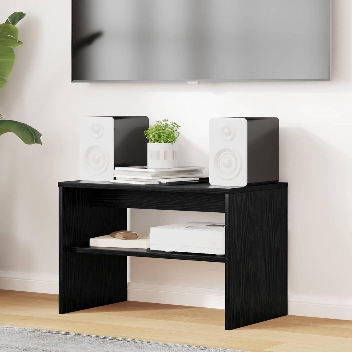 Tv-kast - Mediameubel Dressoir - Media Opbergen - Stabiele Frameconstructie - 60x35x40 cm - Zwart eiken