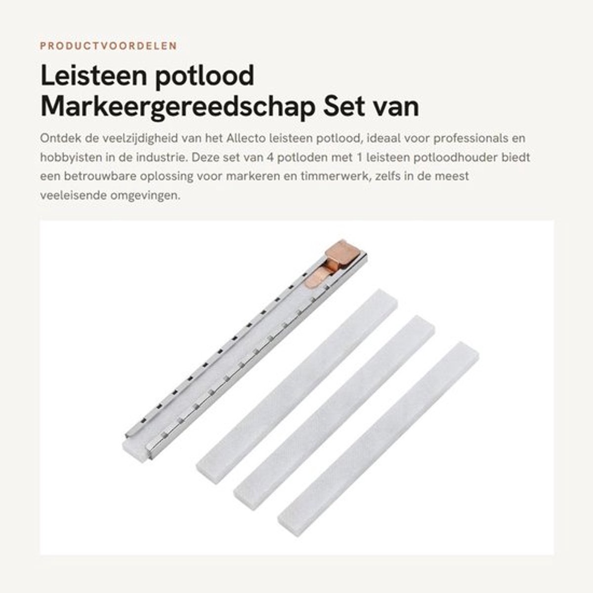 Leisteen Potlood Set - 4 Stuks Leisteen Potlood - 1 Stuk Leisteen Potloodhouder - Industrieel Markeergereedschap - Brandbestendig - Lichtgewicht en Compact - Markeerstift