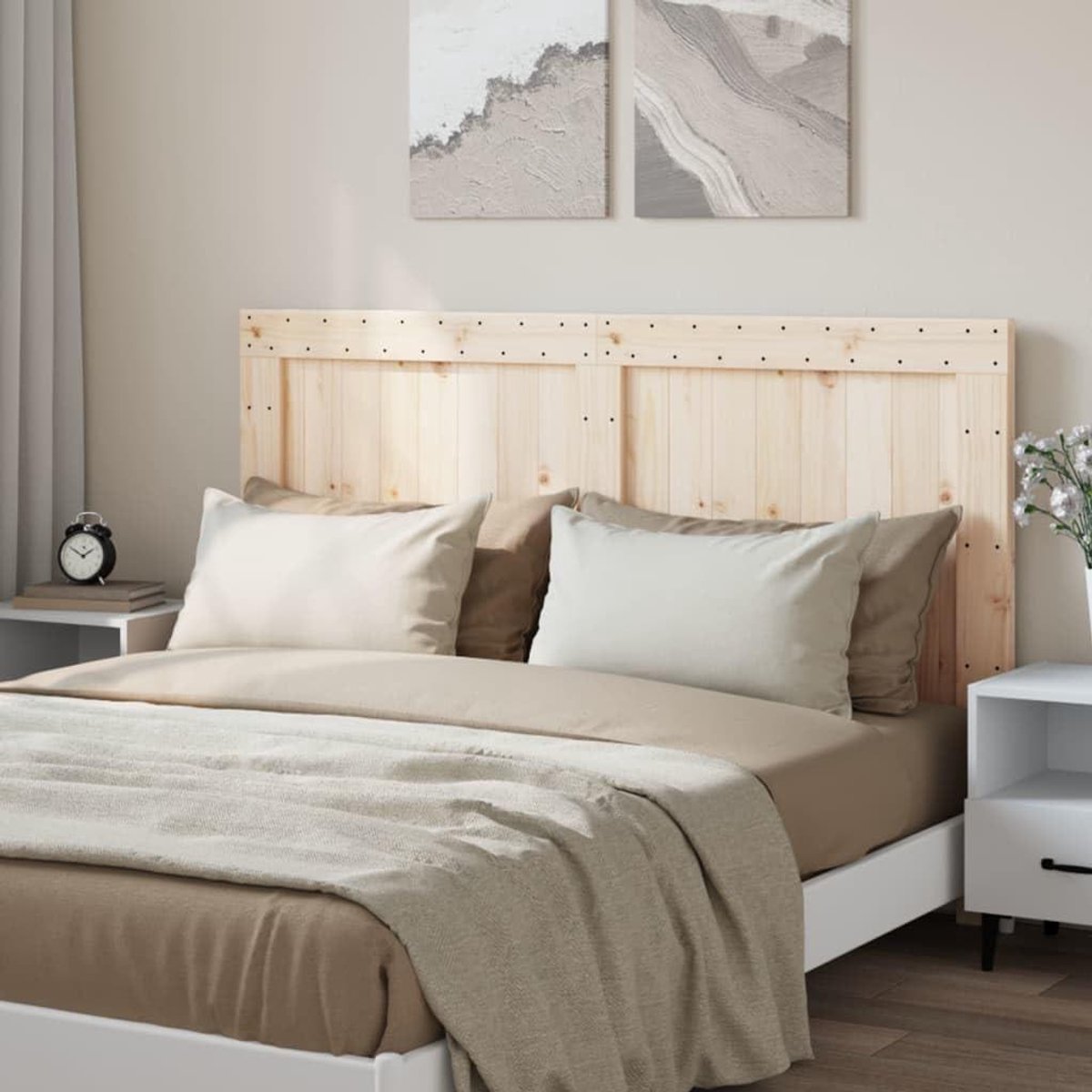 Hoofdbord Hout - Bedkopseinde Grenen - Slaapkamer Decoratie - Massief Grenenhout - 160x104 cm - Natuurlijk