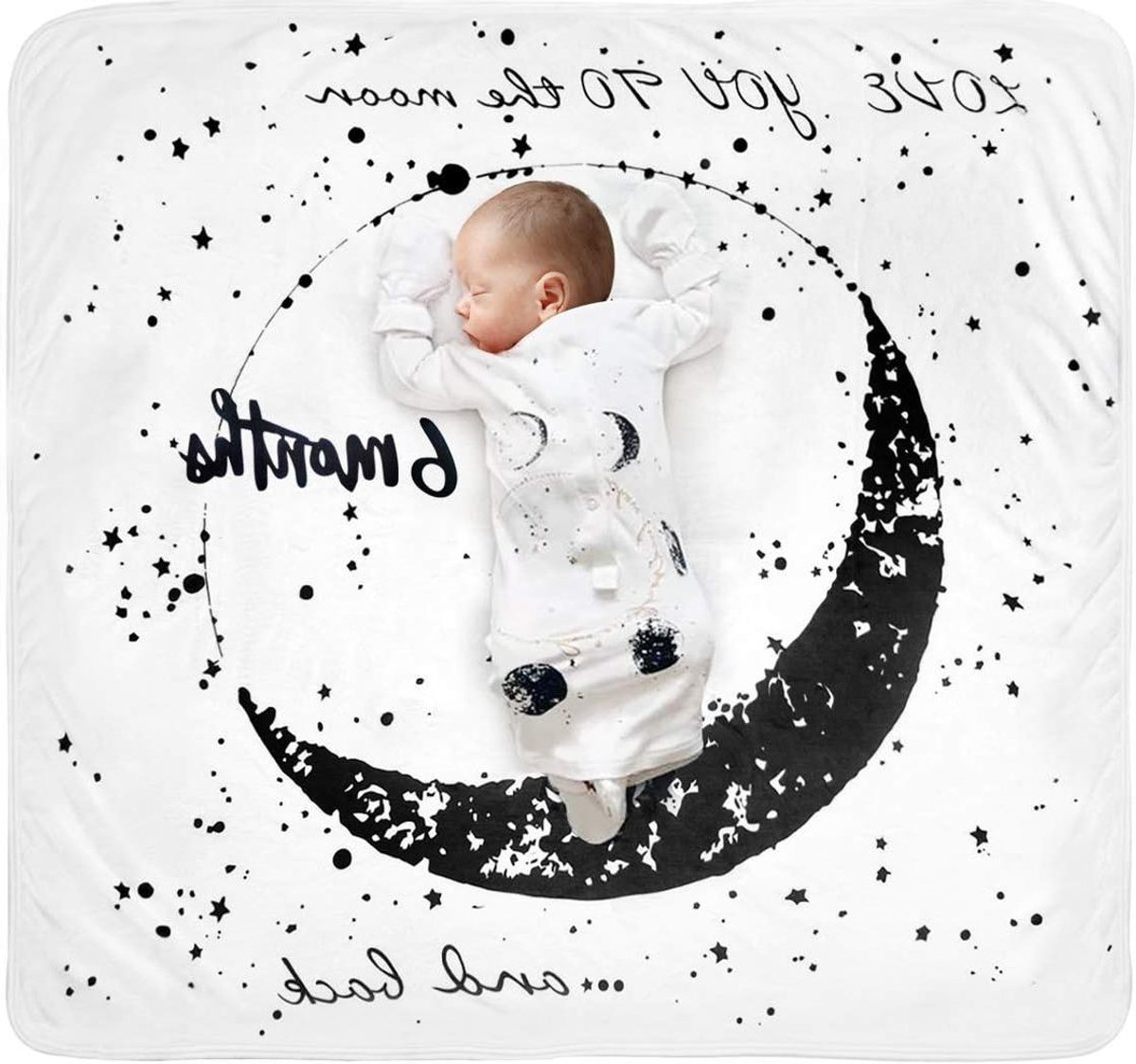 Baby Mijlpaal Deken - Fotografie Deken Maand - Baby Groei Vastleggen - Zachte Pluche Fleece - 47x47 inch - Geel