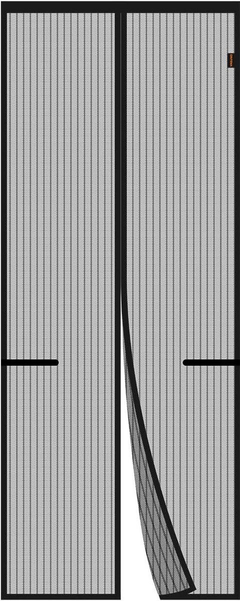 Vliegengordijn kralen - Zwart - 90 x 210 cm - Polyester Magnetisch Deurhor - Insectenwerend voor Hordeuren
