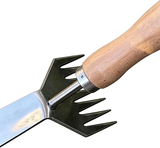 Hand Onkruidsteker - Grasverwijderaar Hark - Tuinieren Bodembewerking - Ergonomische Lange Steel - 50 x 5 x 5 cm - Metaal — afbeelding 5