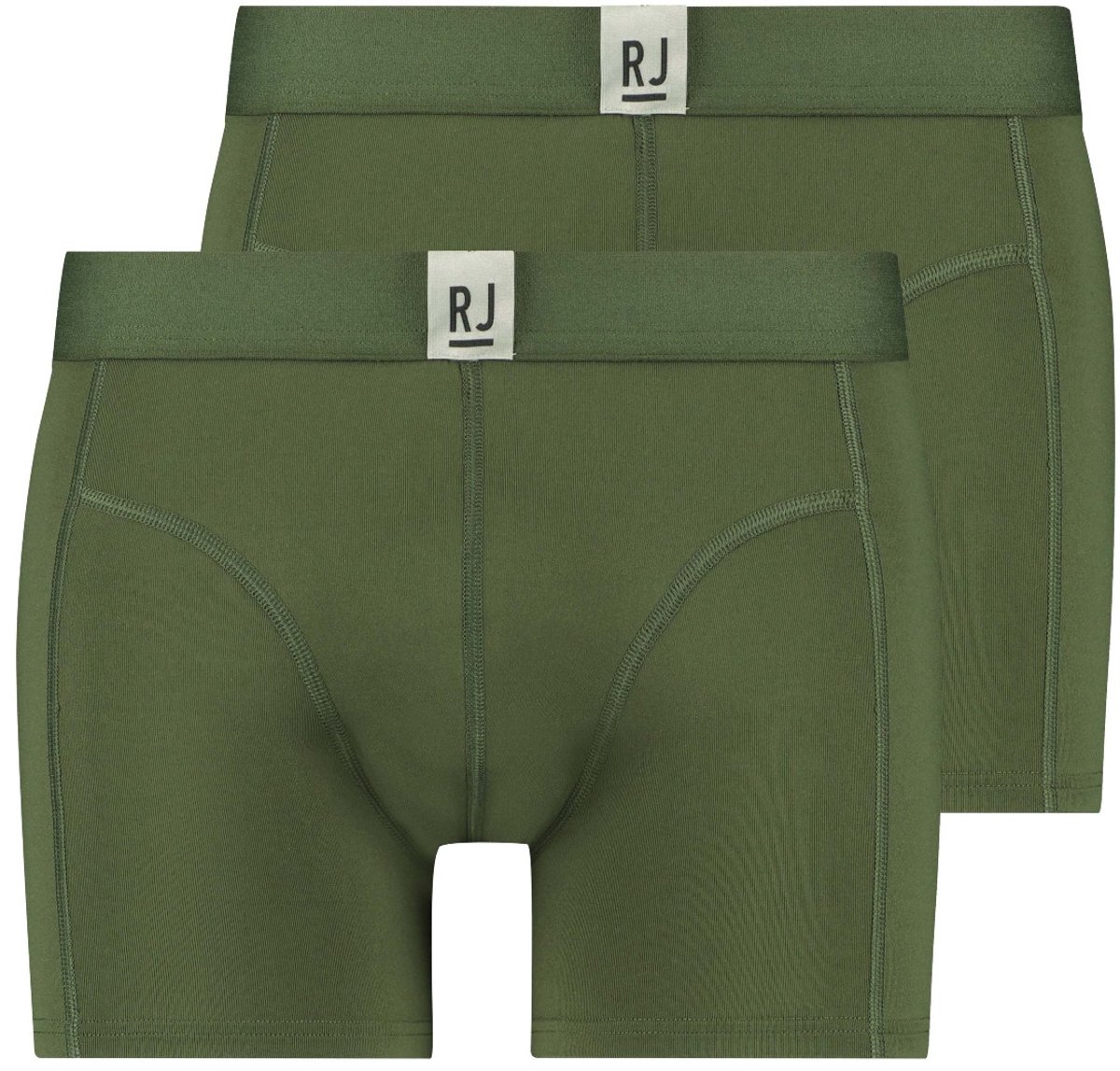 RJ Pure Color 2-Pck Heren Boxer Jort Donkergroen L