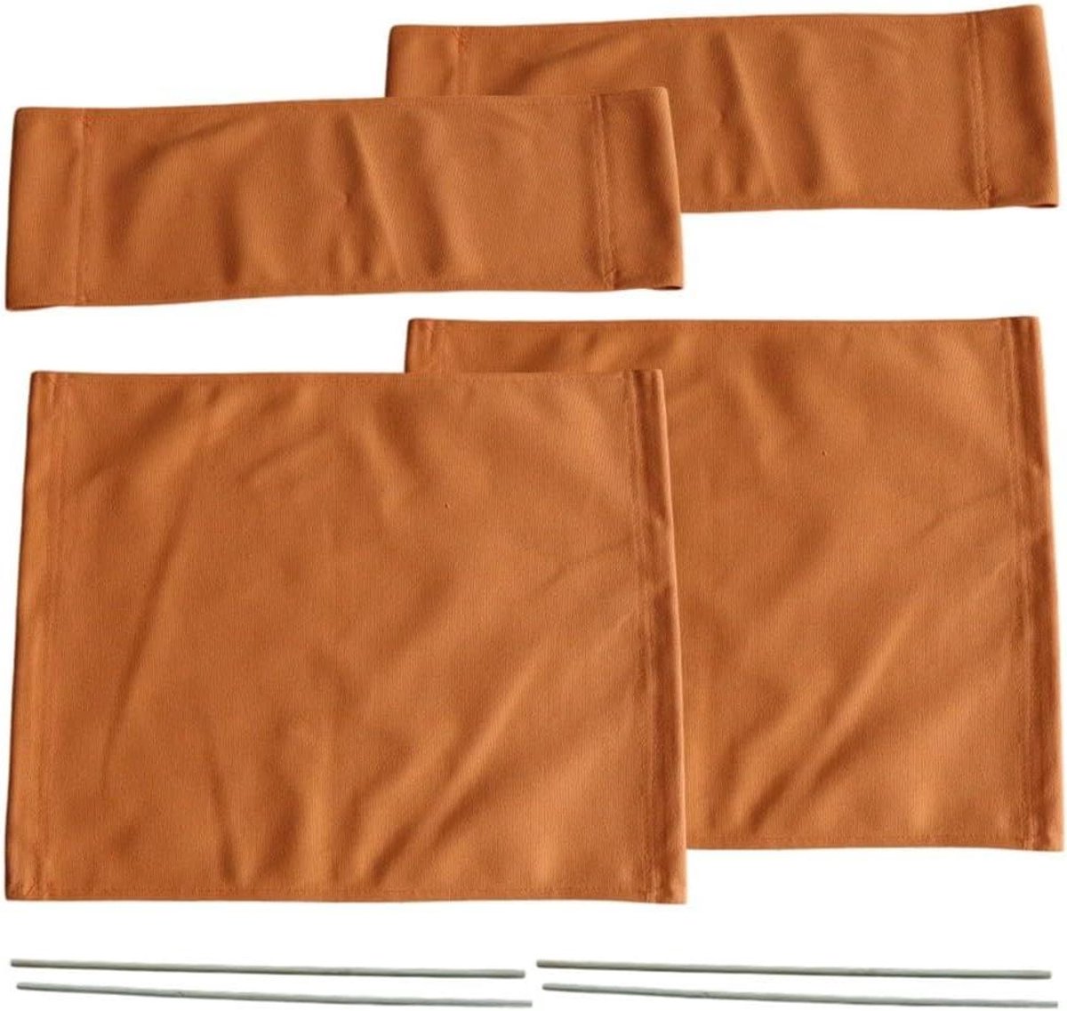 Stoelhoezen Canvas - Regisseursstoelhoezen Stoelbekleding - Stoelen Vernieuwen - Opvouwbaar Ontwerp - 2 Sets - Oranje