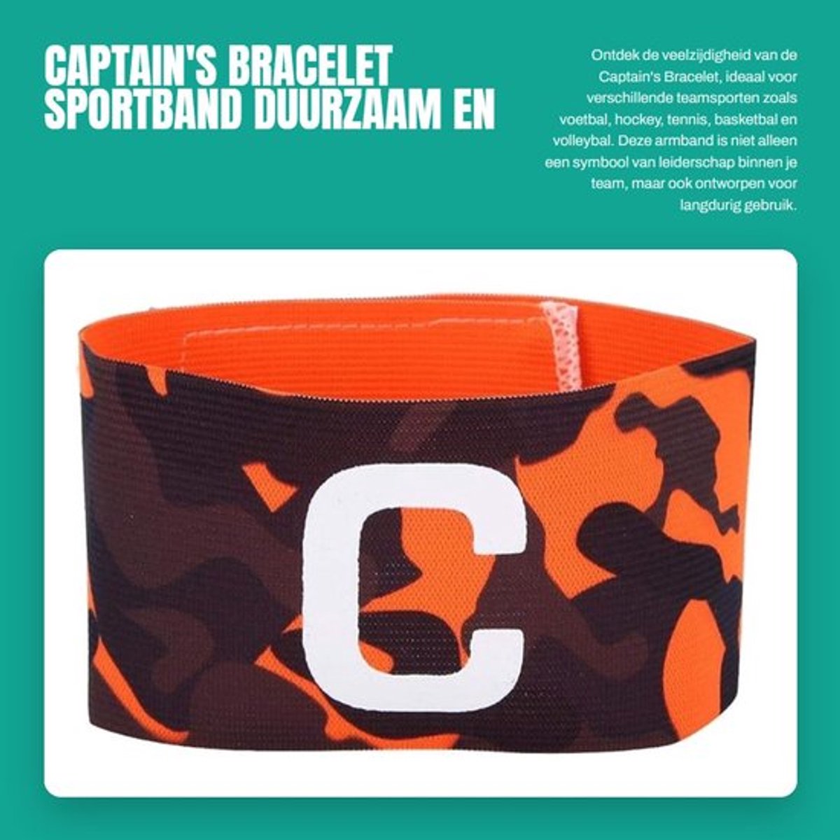 Aanvoerdersband Duurzaam Design - Voetbal/Hockey/Rugby - Elastisch/Comfortabel - Nylon - Stevige Pasvorm - Sportteamsporten - Sportband