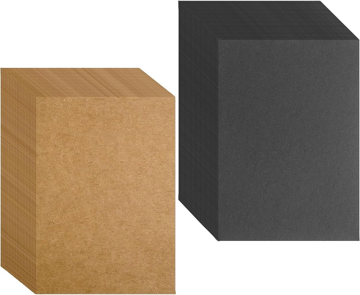 100 Stuks Lege Kraft Papieren Kaarten 14.5 x 9.5 cm - 350gsm Cardboard voor Creatieve DIY Projecten en Knutselen
