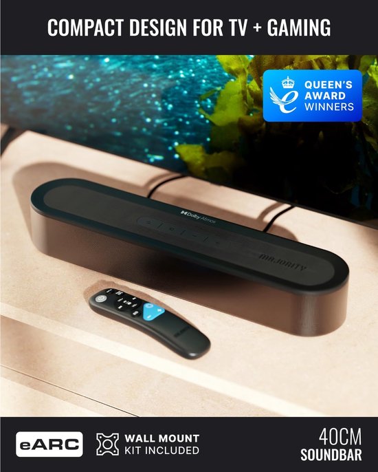 Soundbar met Subwoofer - TV Speaker Systeem - Bioscoopervaring Thuis - Dolby Atmos 3D Geluid - 40 cm Breed - Zwart — afbeelding 5