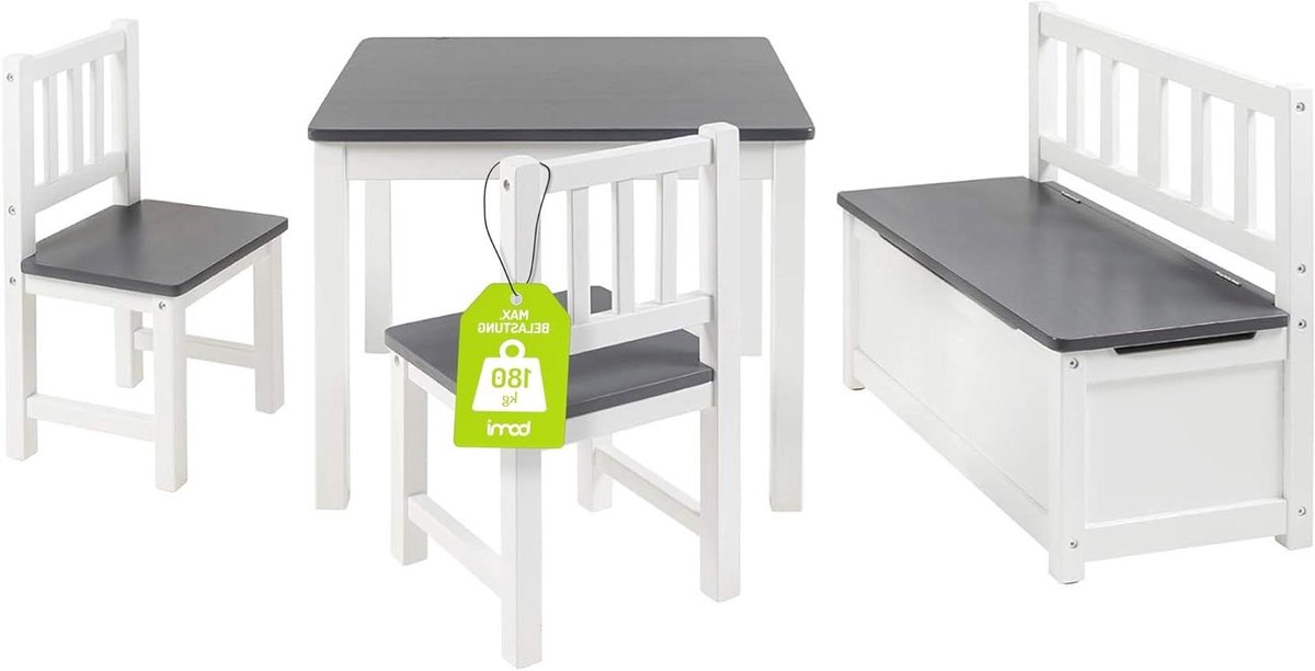 Kinderzitgroep met kist - Zitbank en tafel - Spelen en knutselen - Geïntegreerde opbergkist