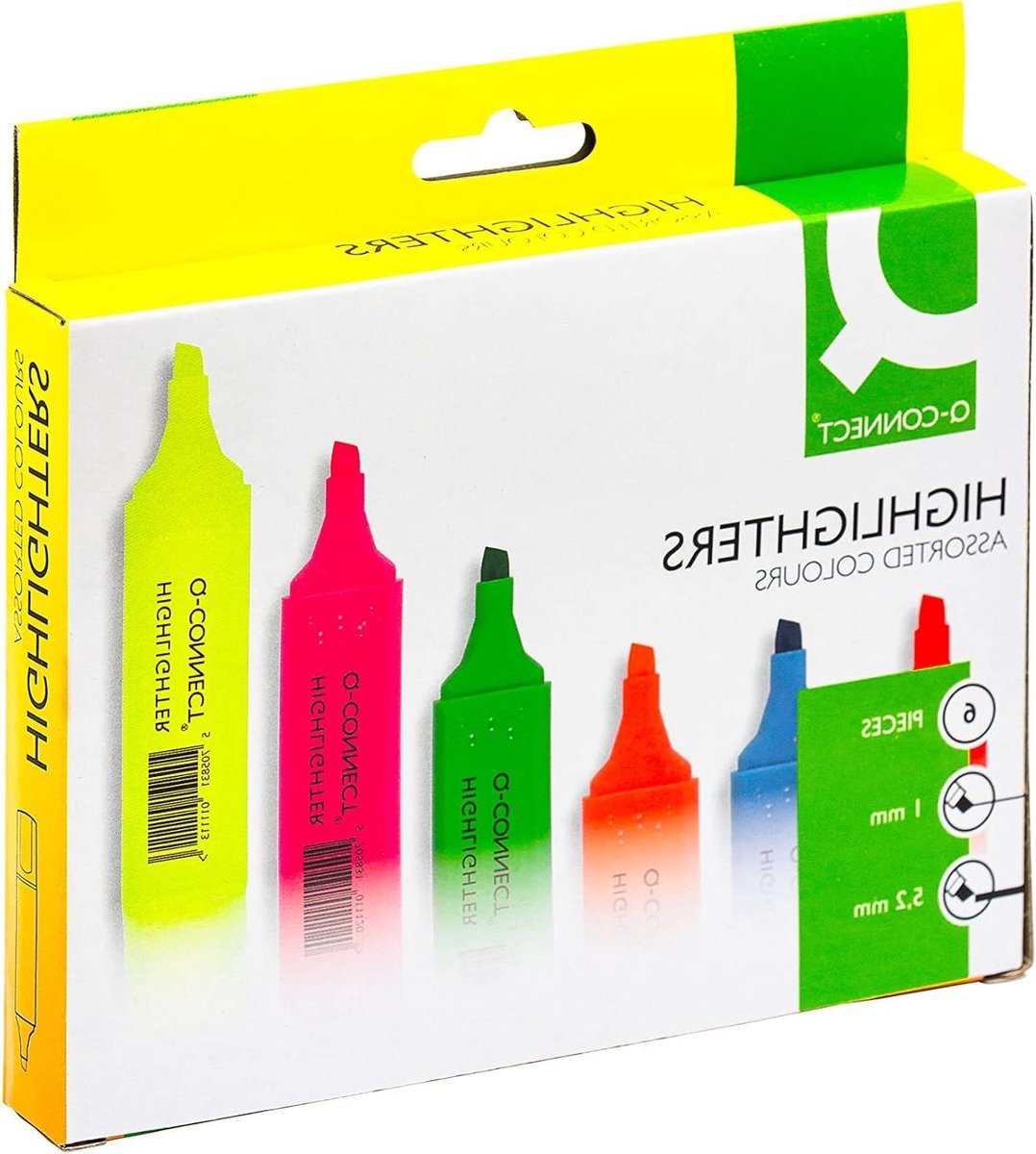 Markeerstiften Set - Viltstiften Colleg - Tekst Markeren - Chisel Tip - 6 Stuks - Multicolor