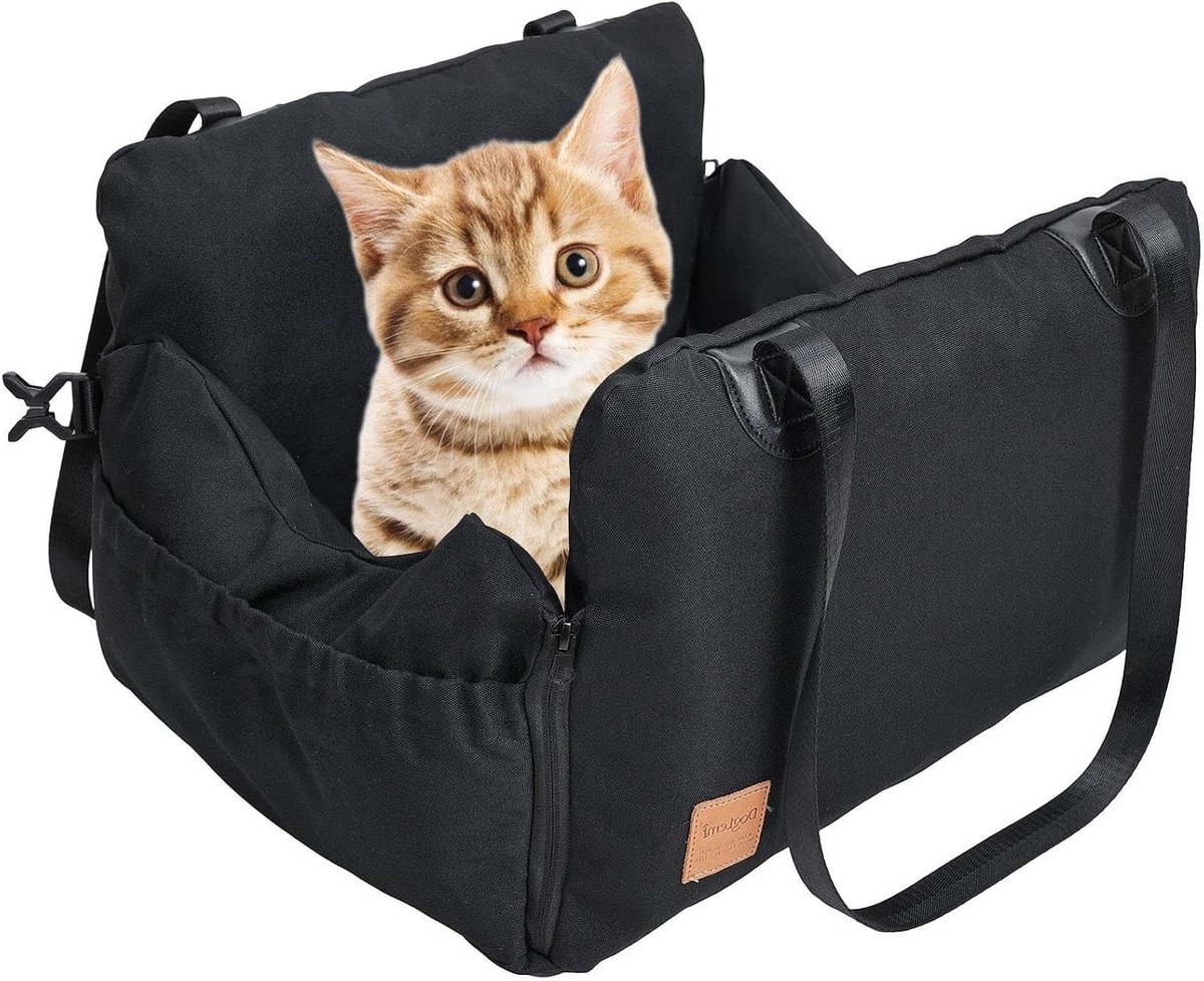 Autostoel Hond - Reismand Auto - Veilig Reizen - Ventilatie Gaas - 47 x 46 x 49 cm - Zwart