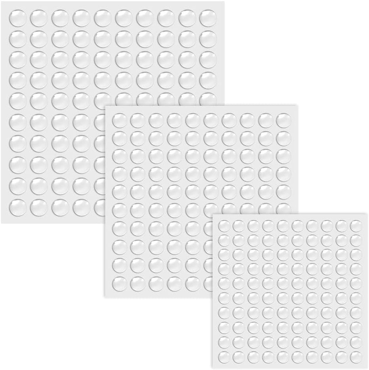 Zelfklevende rubberen buffers 300 stuks - Transparante beschermvoetjes voor meubels, deuren en kasten, 3 maten rond en elastisch