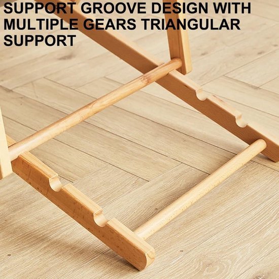 Houten Strandstoel - Opvouwbare Ligstoel - Ontspannen in de Zon - 4 Verstelbare Posities - 54x104x81.5CM - Blauw — afbeelding 4
