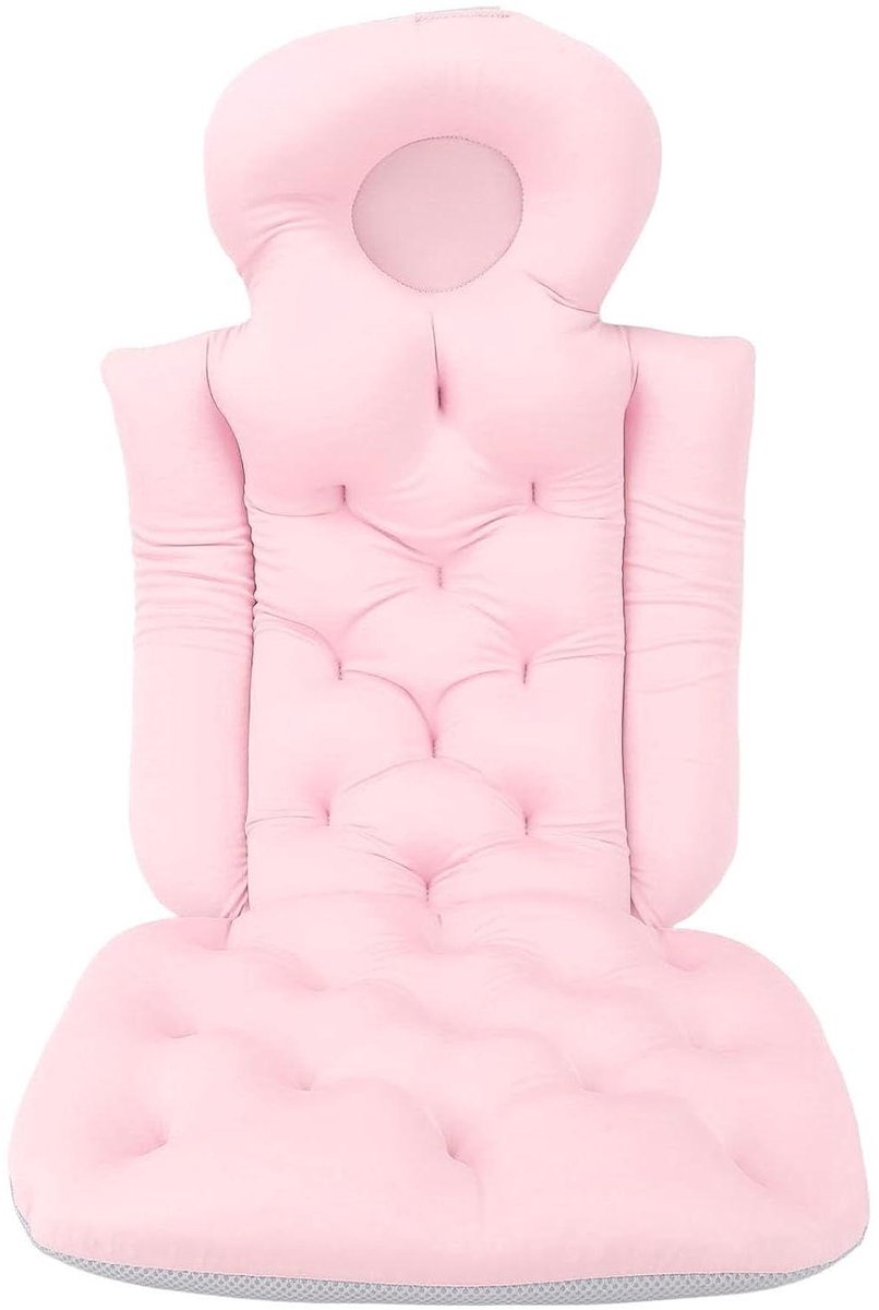 Badkussen Volledig Lichaam - Badkussen Neksteun - Ontspannen in Bad - Ergonomisch Ontwerp - 86x37cm - Roze