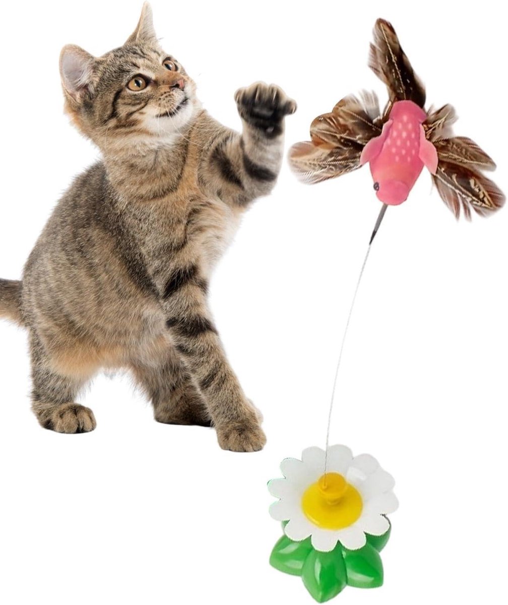 Kattenspeelgoed - Interactieve vogel - Verveling tegengaan - Slimme zuignapbasis - 8x8x8 cm - Willekeurig