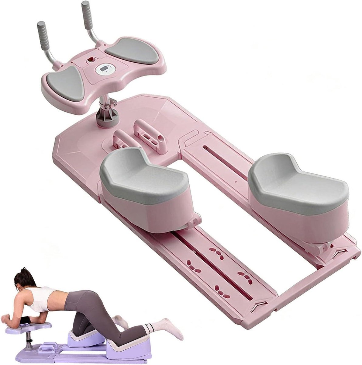 Wervelkolomtrainer - Tailletrainer Rugstrekker - Thuis trainen - Digitale Timer - 1200 x 380 x 380 mm - Roze