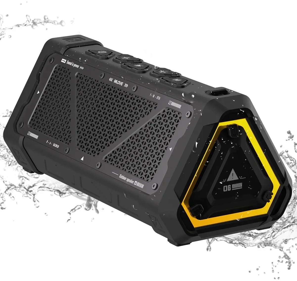 Lamor Speaker - Speakers - Muziekbox - Geluidsbox - Bluetooth 5.3 - IPX7 Waterdicht - 60 Hz tot 20 kHz - RGB verlichting - USB-C