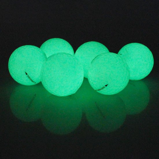 Glow Golfballen - Lichtgevende Ballen - Nacht Golfen - Dubbele Fluorescentielagen - 6 stuks - Groen — afbeelding 2