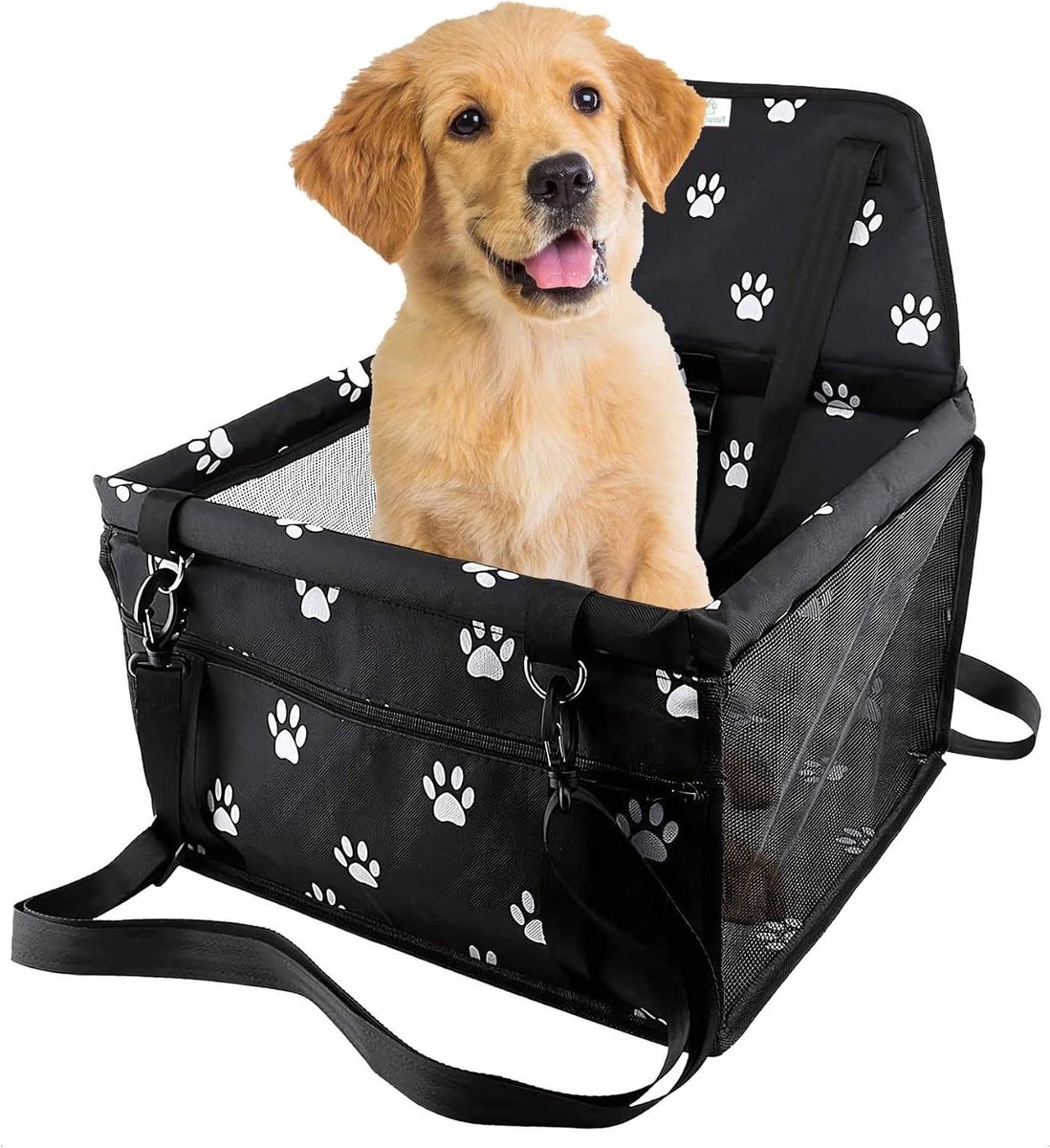 Autostoel Hond - Reisbench Opvouwbaar - Veilig Autorijden - Robuuste Constructie - 40 x 30 x 40 cm - Zwart