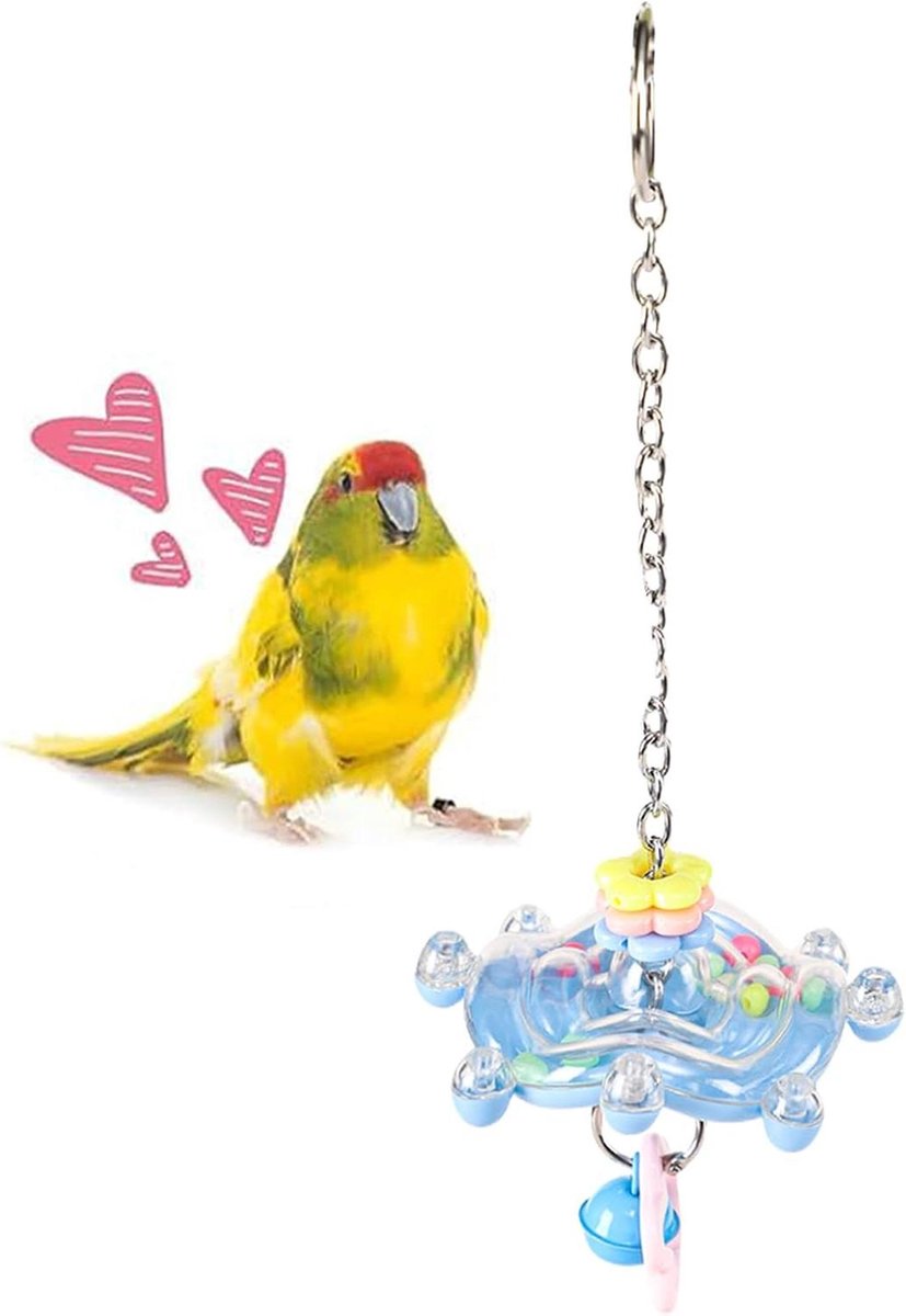 Vogelspeeltjes Kauwspeelgoed - Papegaai Draaiwiel - Snavelverzorging Stimuleren - Bijtbestendig Polycarbonaat - 8x8x3cm - Blauw