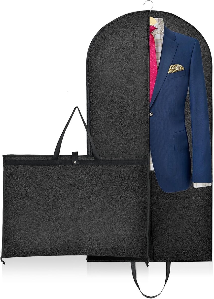 Ademende kledinghoes van kreukvrije stof 60 x 120 cm met opbergtas voor pakken, jurken en jassen