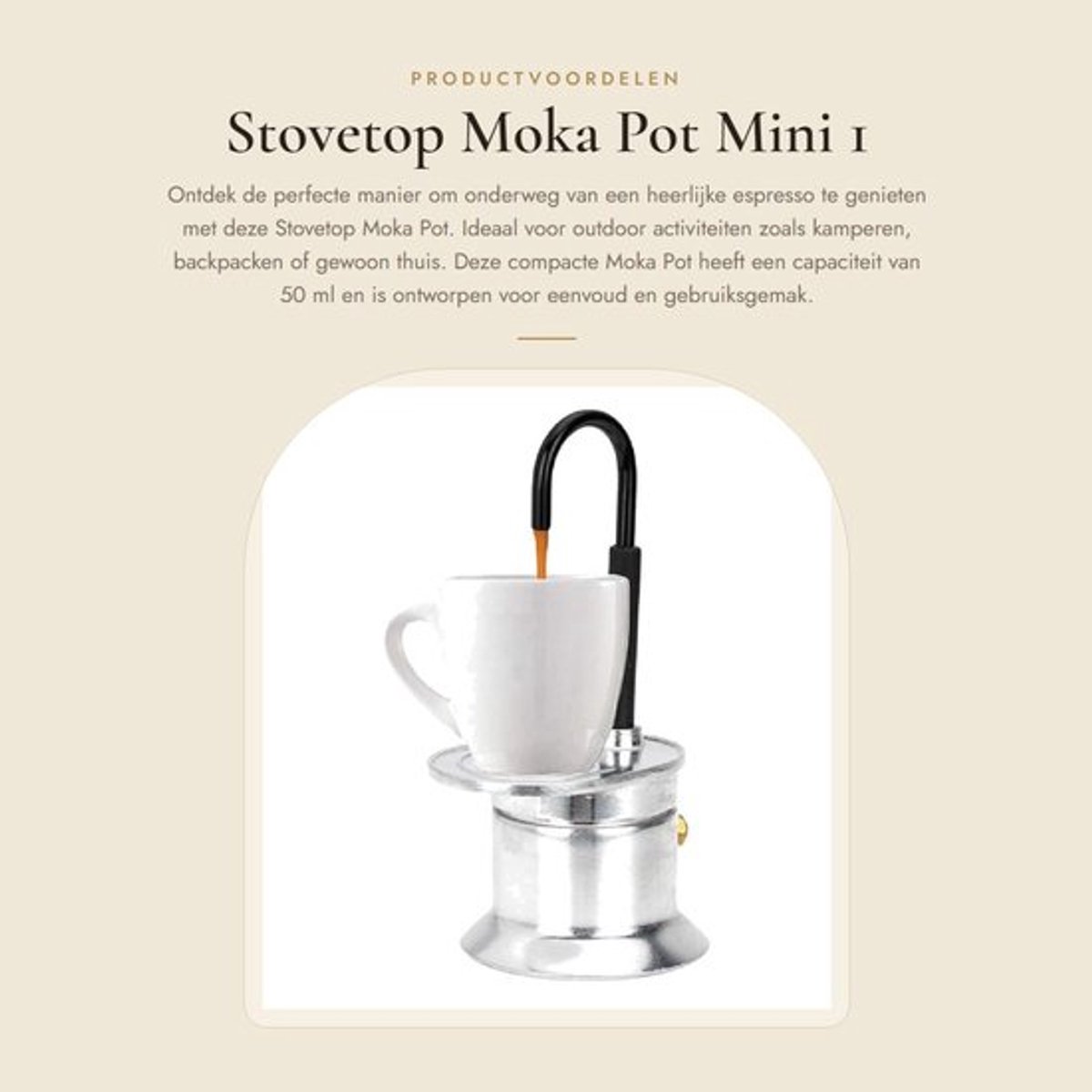 Moka Pot Mini 1 Cup 50ML - Koffiezetapparaat - Italiaanse Stijl - Draagbare Espresso Pot - Hoogwaardig Roestvrij Staal - Eenvoudig in Gebruik