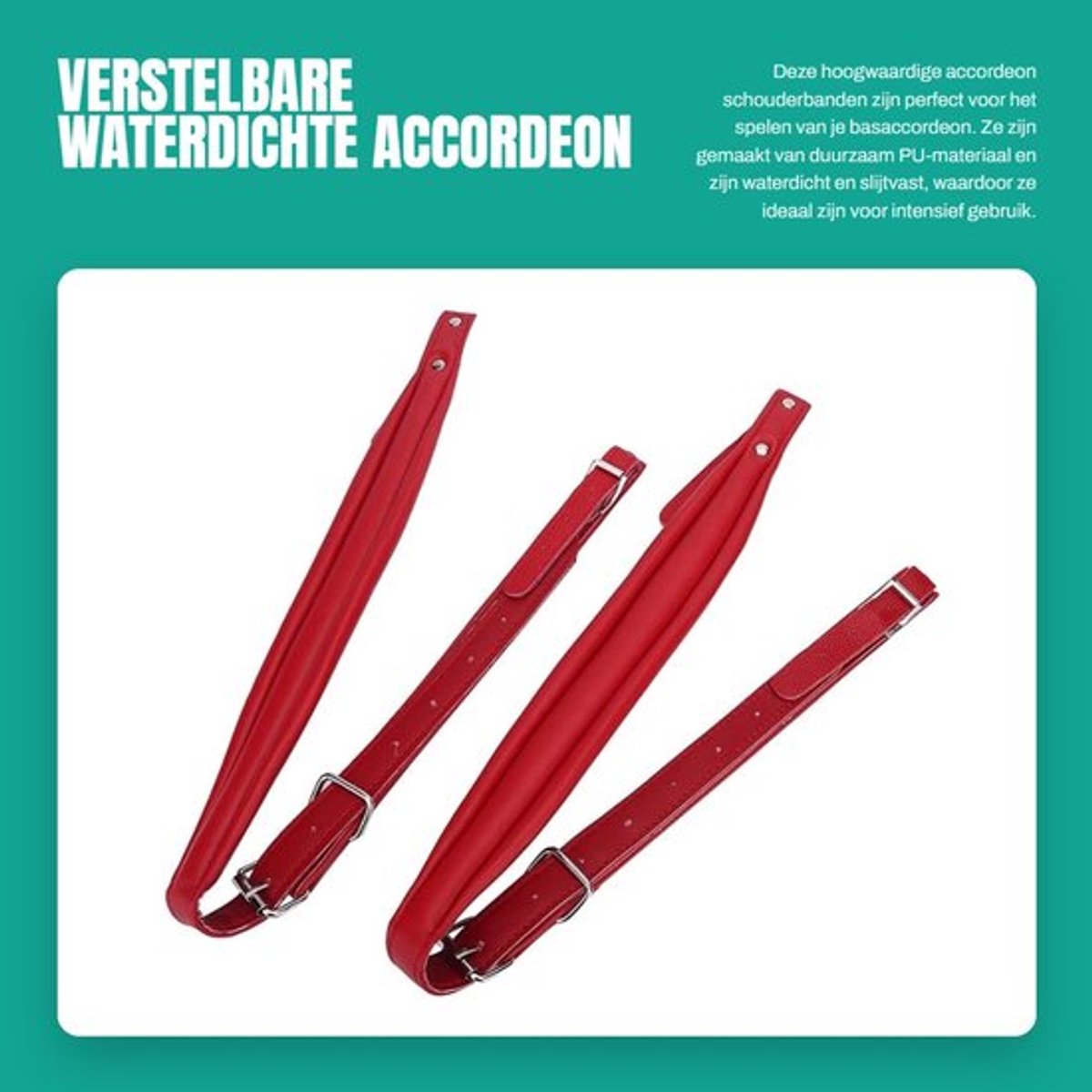 Accordeon Schouderbanden Verstelbaar - Duurzaam PU-Materiaal - Waterdicht - Slijtvaste Riemen - Comfortabele Draagervaring - Geschikt voor 16/120 Basaccordeon - Accordeonriemen