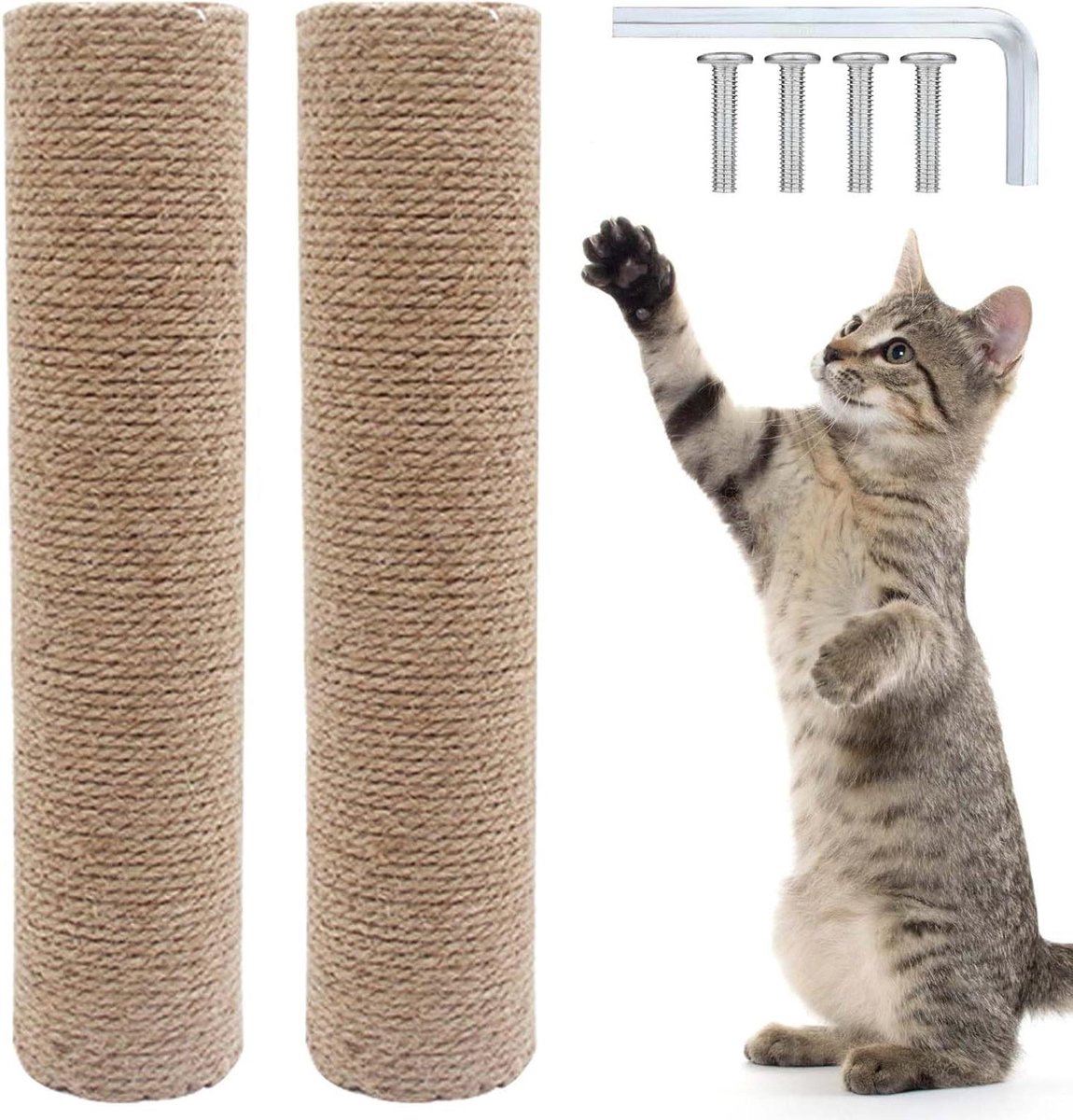 Vervangende Krabpaal - Krabpaal Sisal - Katten Verrijking - Natuurlijk Sisal Materiaal - 40 cm Lengte - Bruin