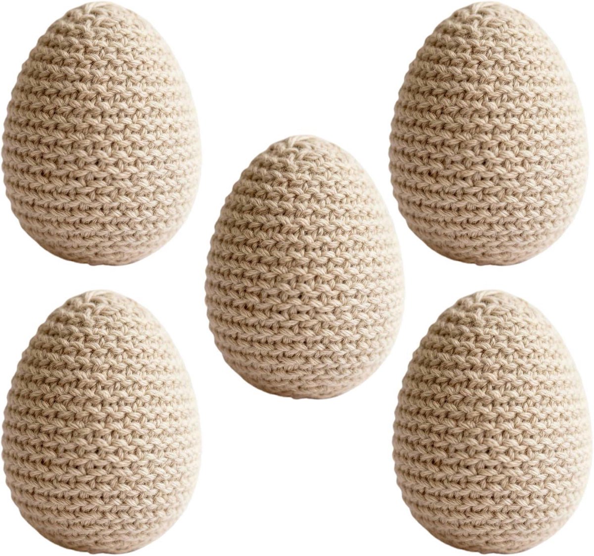Gebreide Paaseieren - Decoratie Eieren Lenteeieren - Paasdecoratie Creëren - Zachte Pastelkleuren - ca. 6 cm - Multicolor