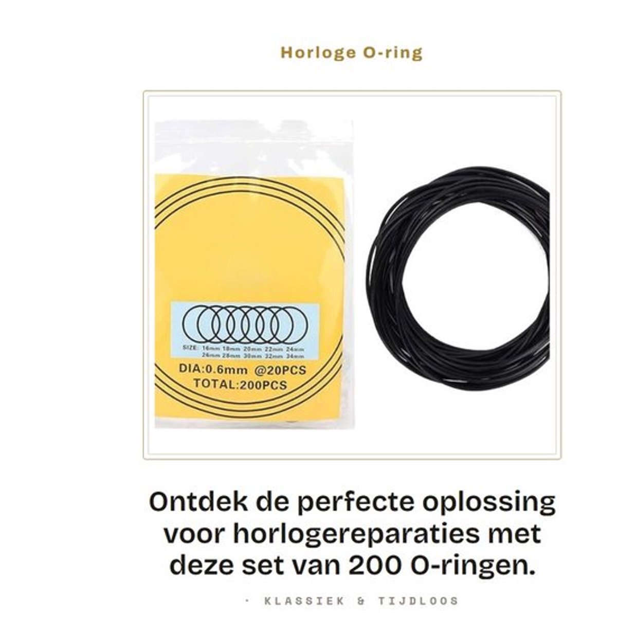 O-ring set 200 stuks - rubber afdichting - waterdicht - horloge reparatie - multifunctioneel - flexibel en slijtvast - Horlogeafdichting
