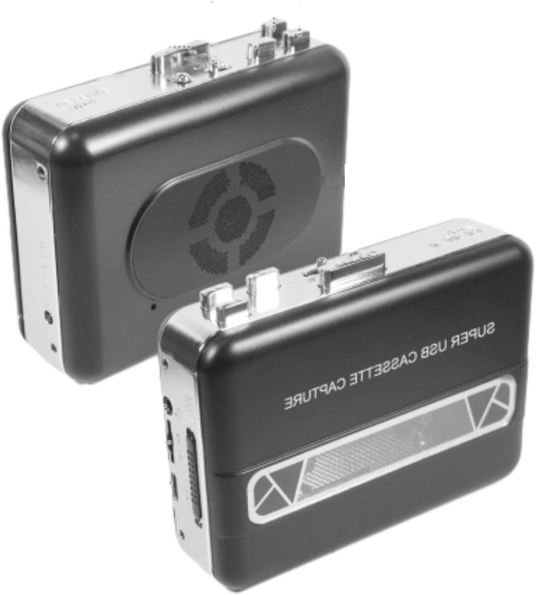 Draagbare Cassettespeler - Tape naar MP3 - Muziek Digitaliseren - Ingebouwde Luidspreker - 16 x 11 x 4 cm - Zwart