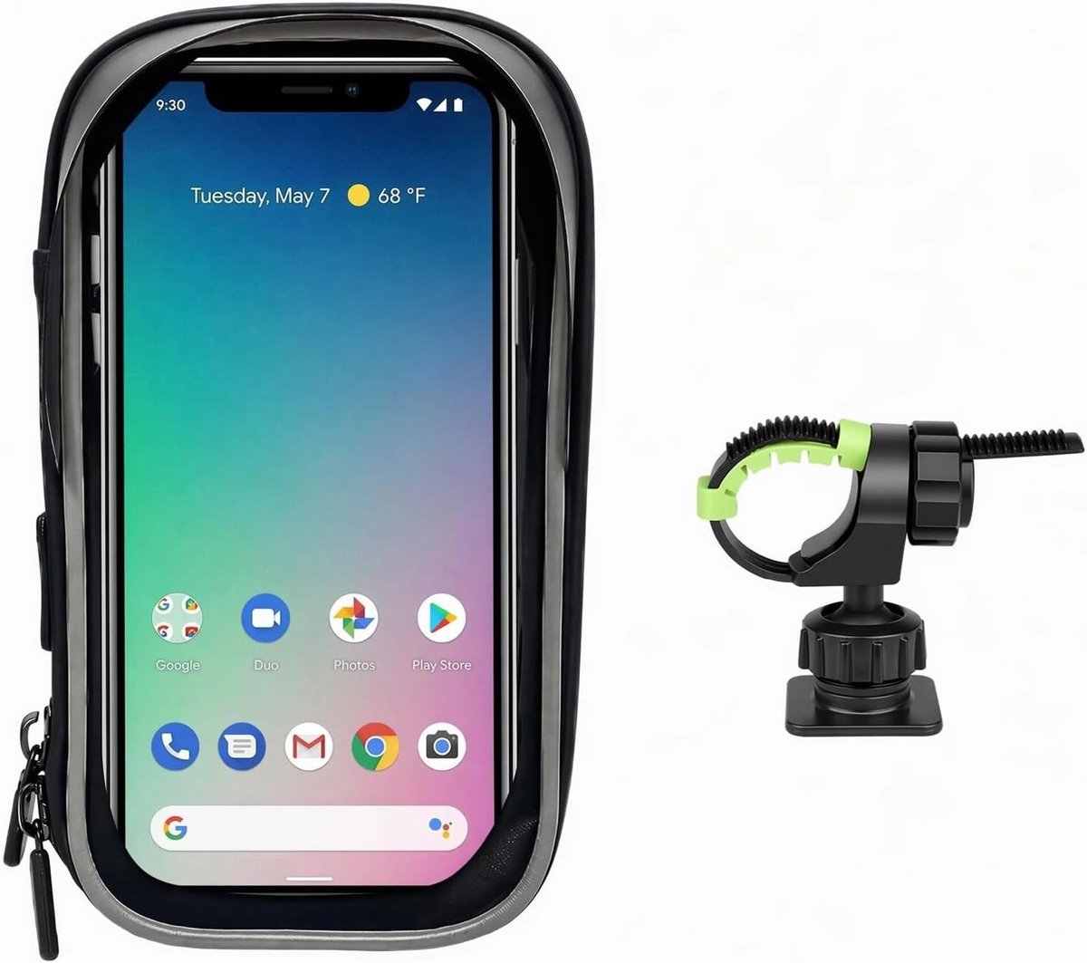 Stuurtas voor fiets - Groen - 18 x 10,5 x 2,5 cm - Waterdichte EVA Telefoonhouder met 360° Draaibare Bevestiging