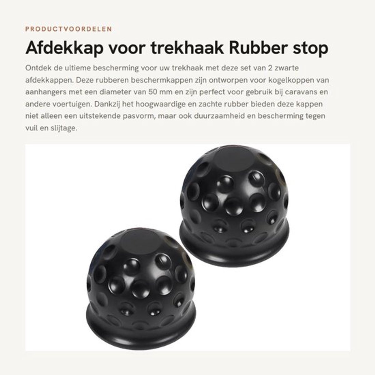 Afdekkap Set - 2 Stuks - Trekhaak Beschermkap - Rubberen Stop - Zwart - Slijtvast en Stofdicht - Trekhaakbeschermkap