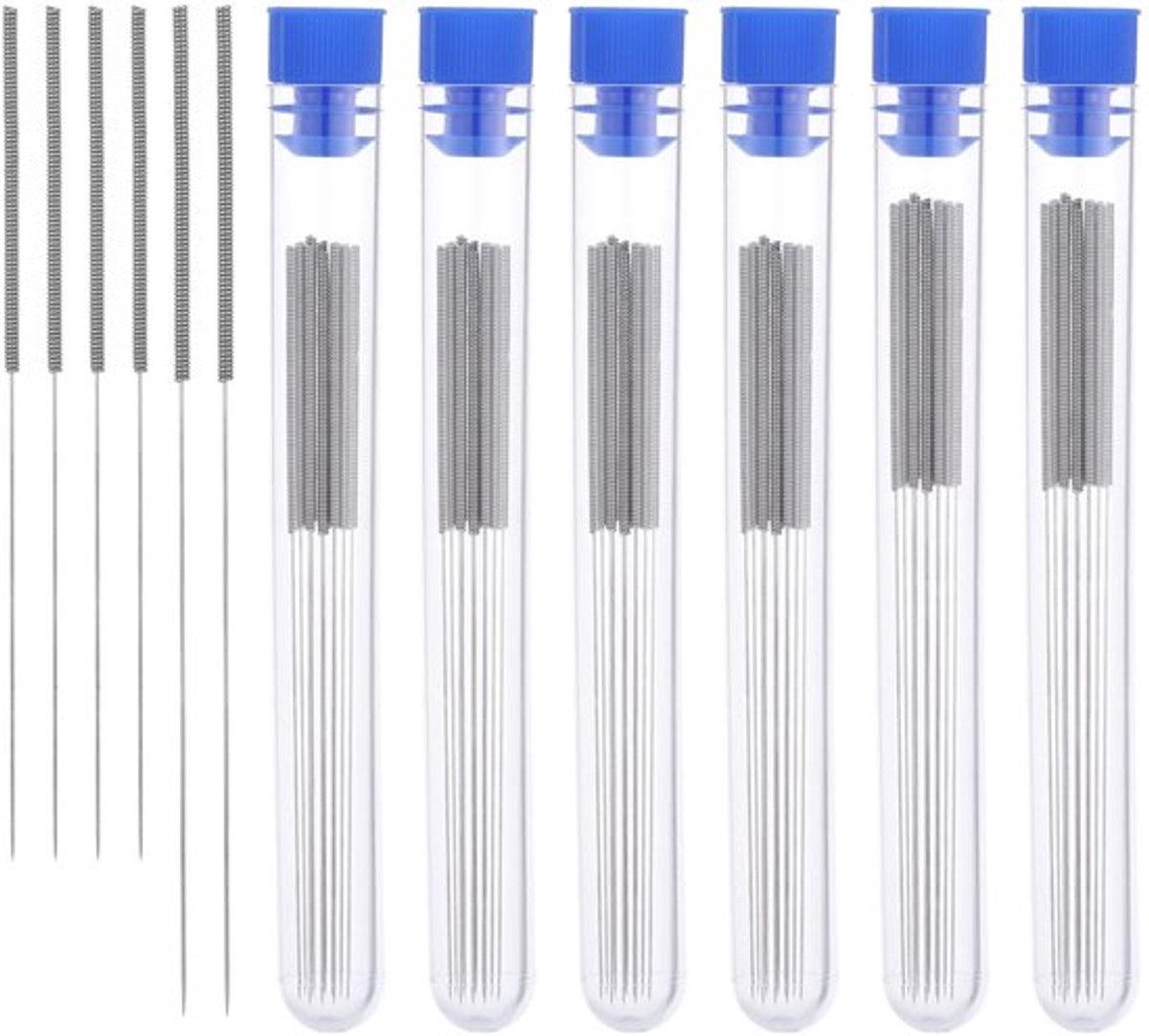 Reinigingsset 60-delig - 3D-printeraccessoires - Roestvrij Stalen Mondstukreiniger - Reinigingsnaalden - 5 Maten - Inclusief Tubes - 3D-printer Accessoires