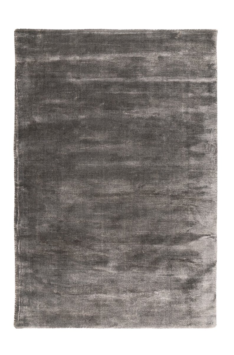 Padiro laagpolig vloerkleed 200 x 290 cm - grijs - modern effen design - geschikt voor vloerverwarming - van viscose