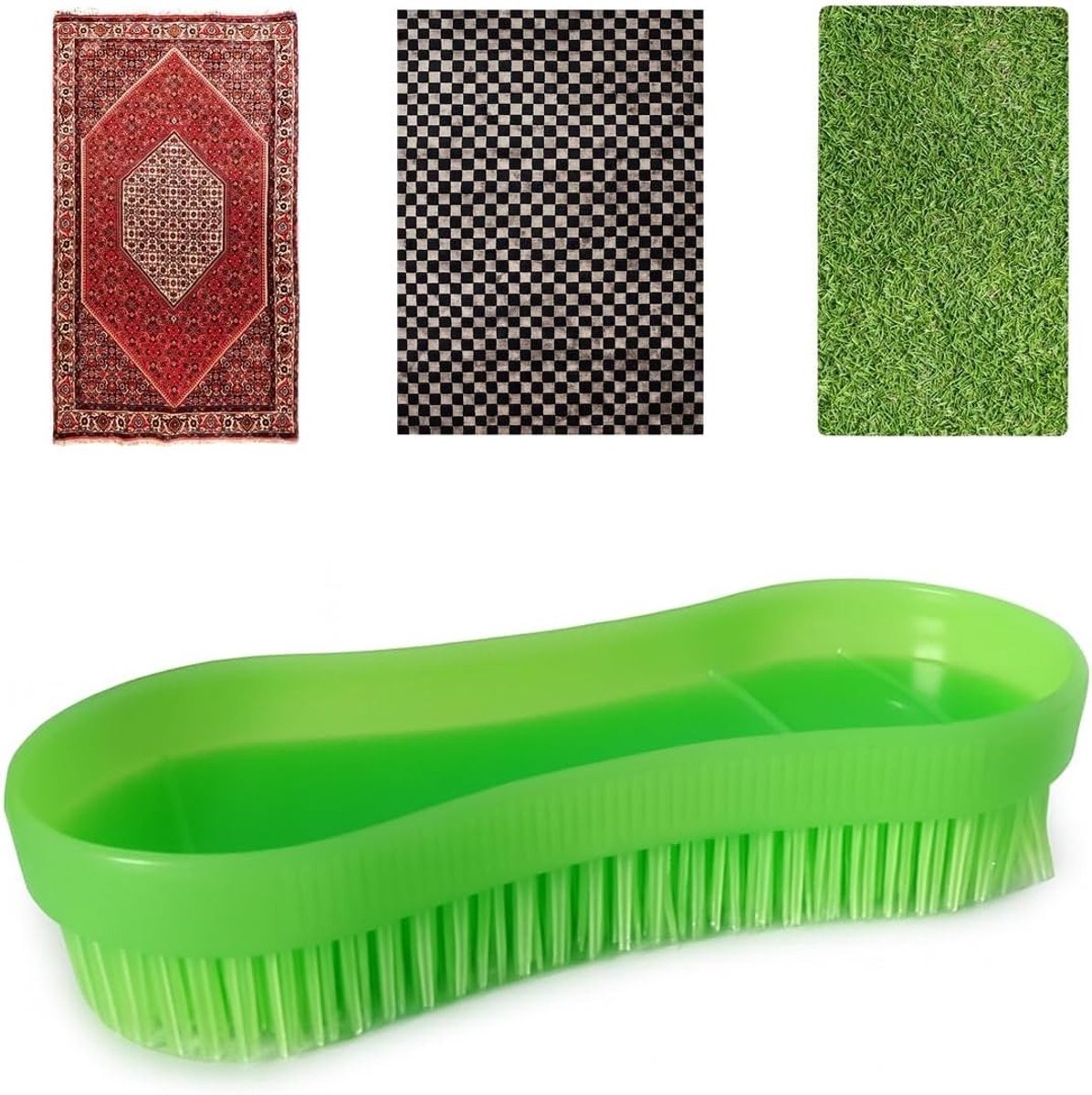 Tapijtreinigermachine - Transparant - 15,5 cm - Kunststof Borstel met Ergonomisch Handvat - Voor Tapijt en Kunstgras