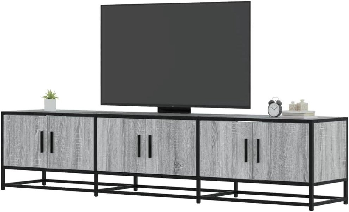 TV-kast - TV-meubel Dressoir - Woonkamer Organizer - Metalen Frame - 180 cm - Sonoma Eiken Grijs