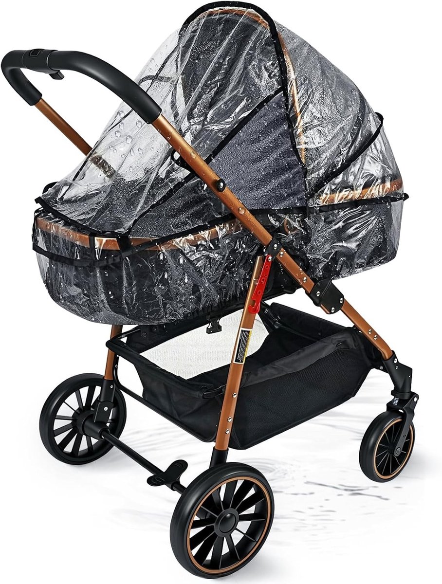 Universele Regenhoes voor Kinderwagens met Venster, Waterdicht en Winddicht, Bescherming tegen Zon en Stof