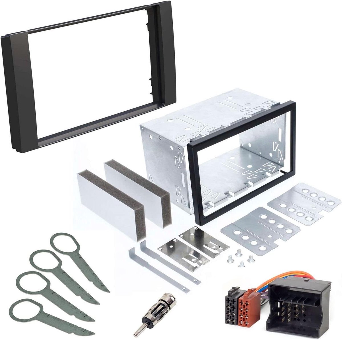 Radio Inbouwframe - Auto Radio Adapter - Auto Radio Monteren - Dubbel Din Compatibel - Standaard Afmetingen - Zwart