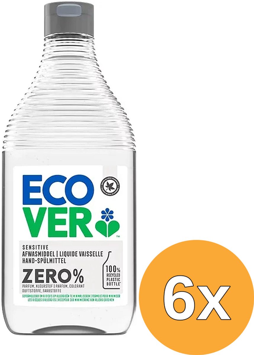 6x Ecover Afwasmiddel Zero (450 ml)