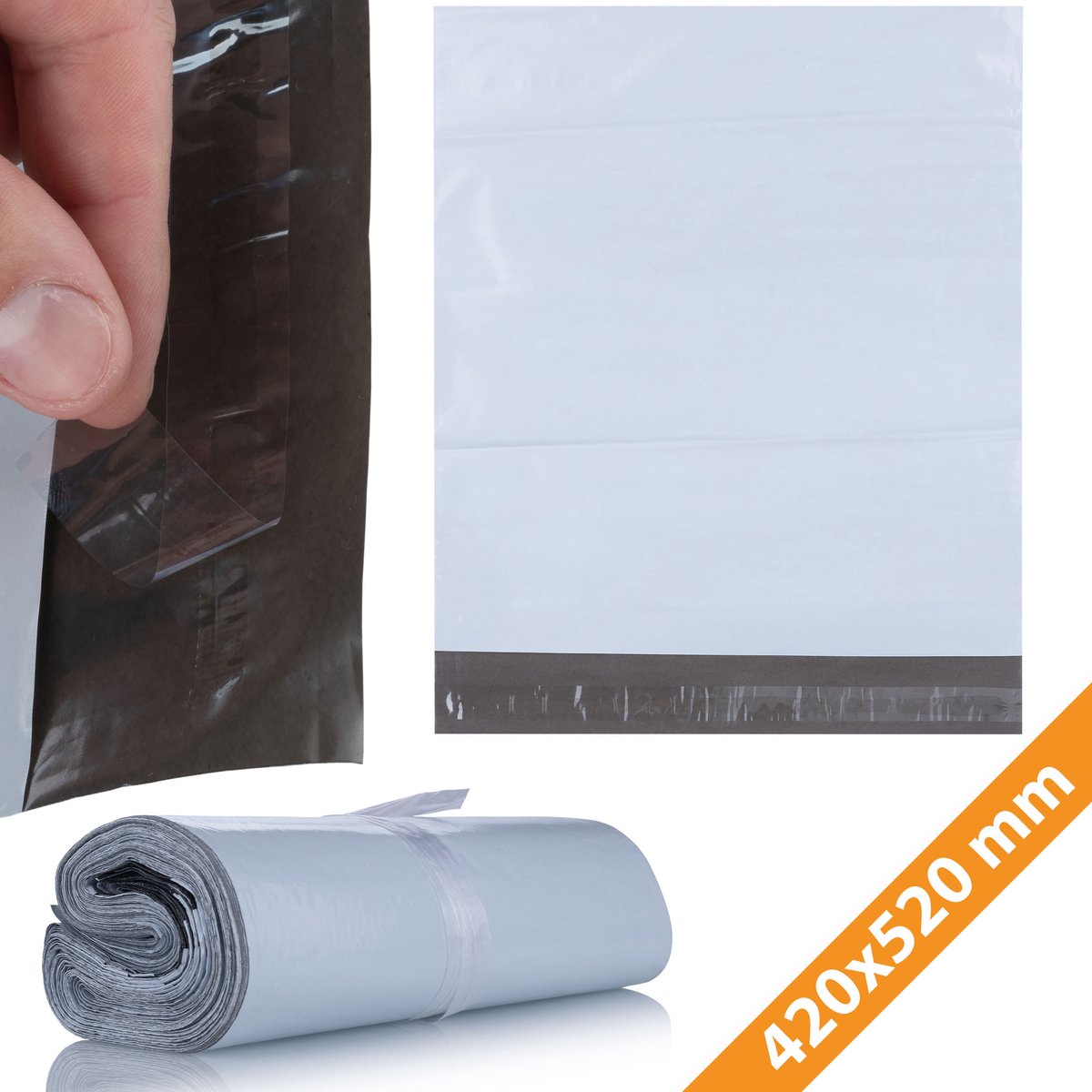 Rosfix Verzendzakken Verzendzak 420 X 520 mm - Wit LDPE 50µm - 100 Stuks Zelfklevend
