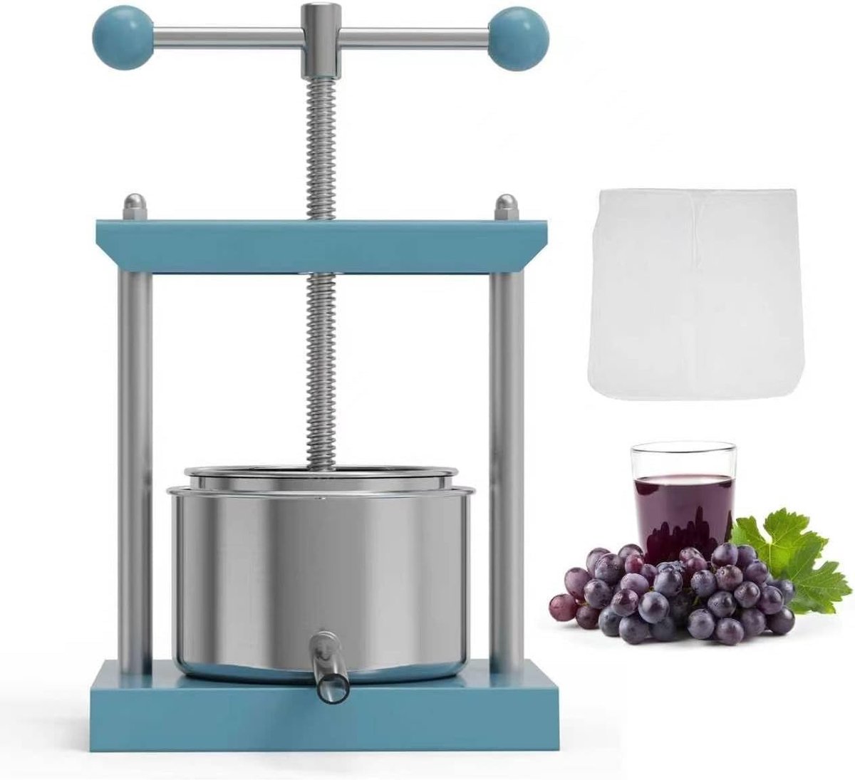 Handmatige Pers voor Fruitwijn - 2L Squeezer voor Kaas, Kruidige Extracten en Sap