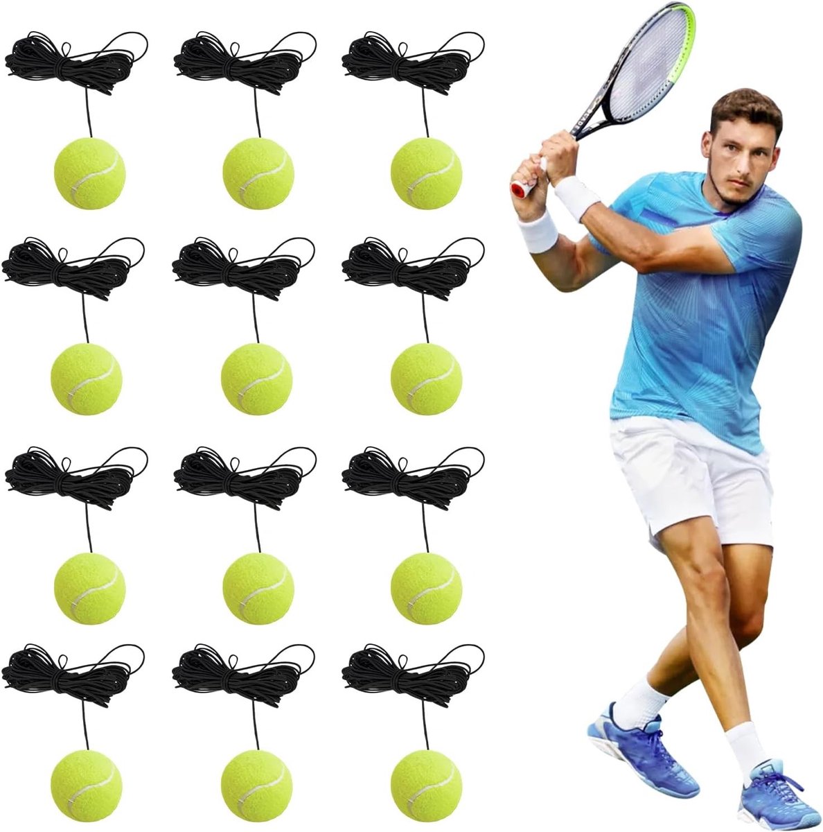 Tennispaal - Geel - 63 mm - Rubber Tennisballen voor Vrijetijd en Honden - Voor Training en Spel