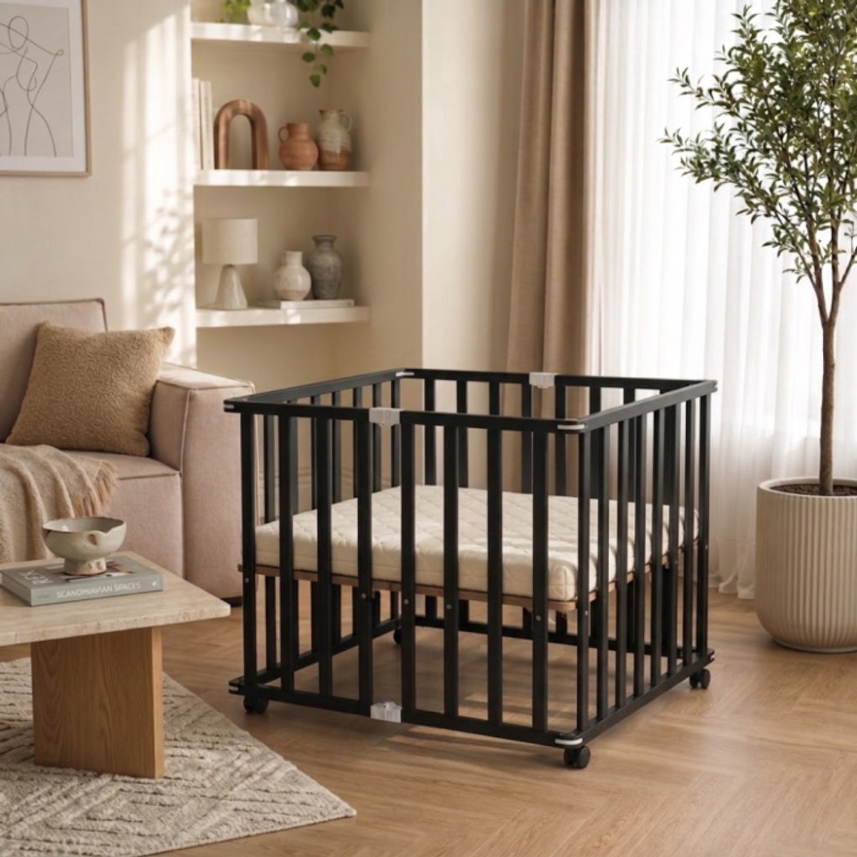 Born Lucky Opvouwbare Baby Box Flip Zwart