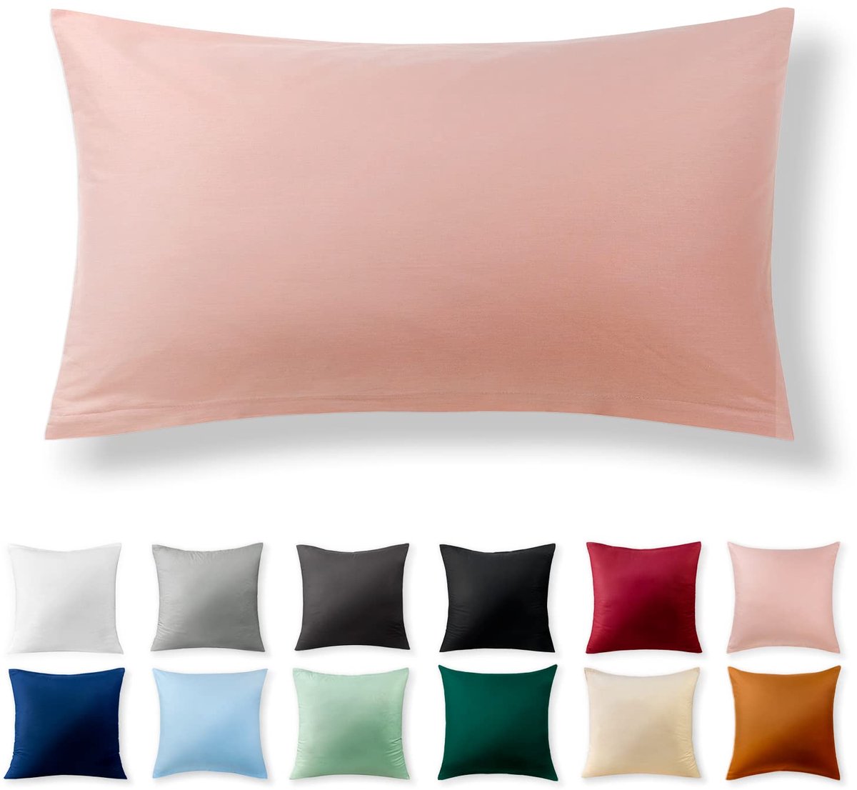 Kussenbezug 40 x 80 cm - 100% Katoen met Versteekte Rits, Babyroze