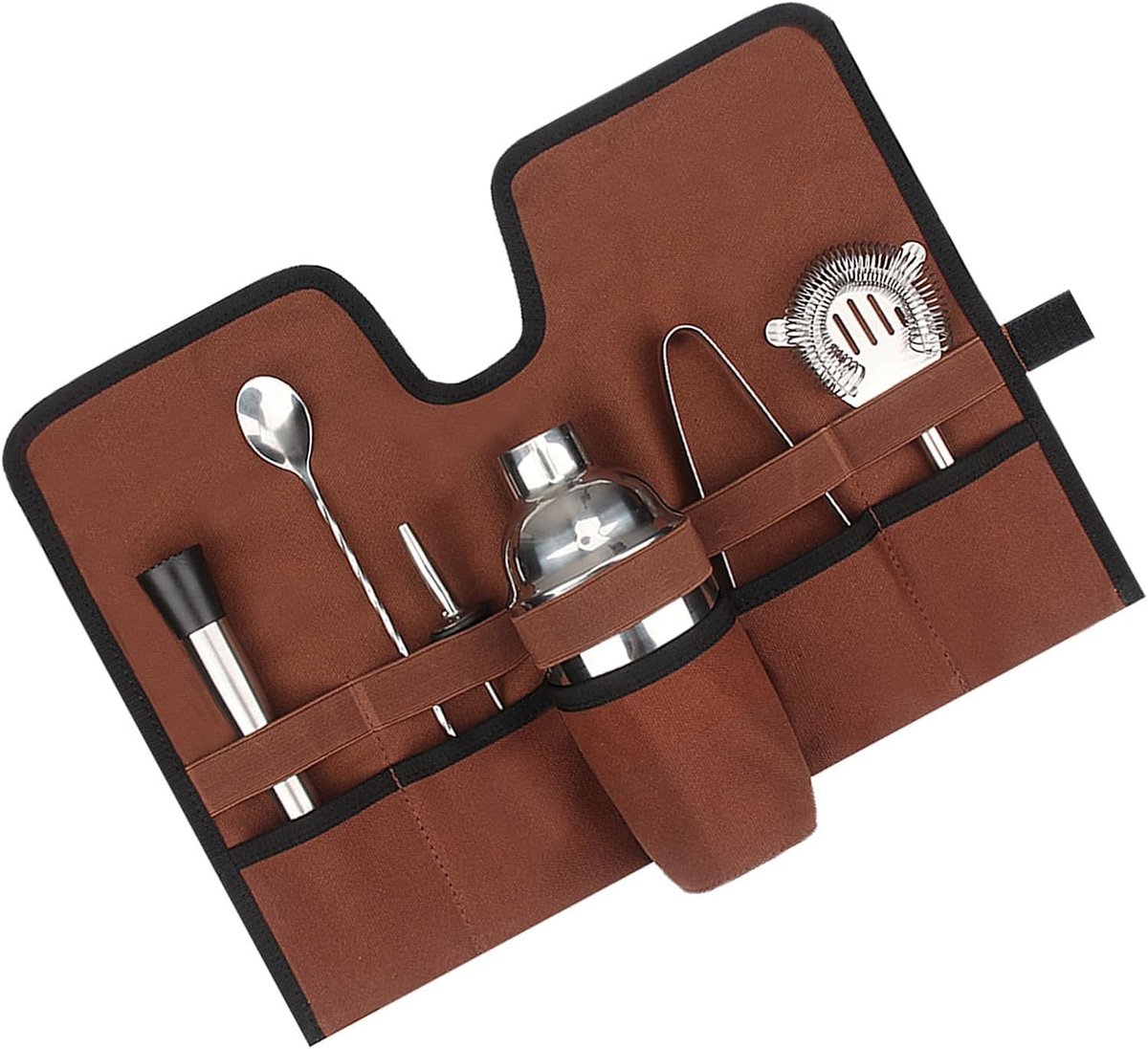 Professionele Mixology Bartender Kit voor Camping, Picknick en Buitenactiviteiten - Draagbare Cocktail Set met Accessoires en Tas