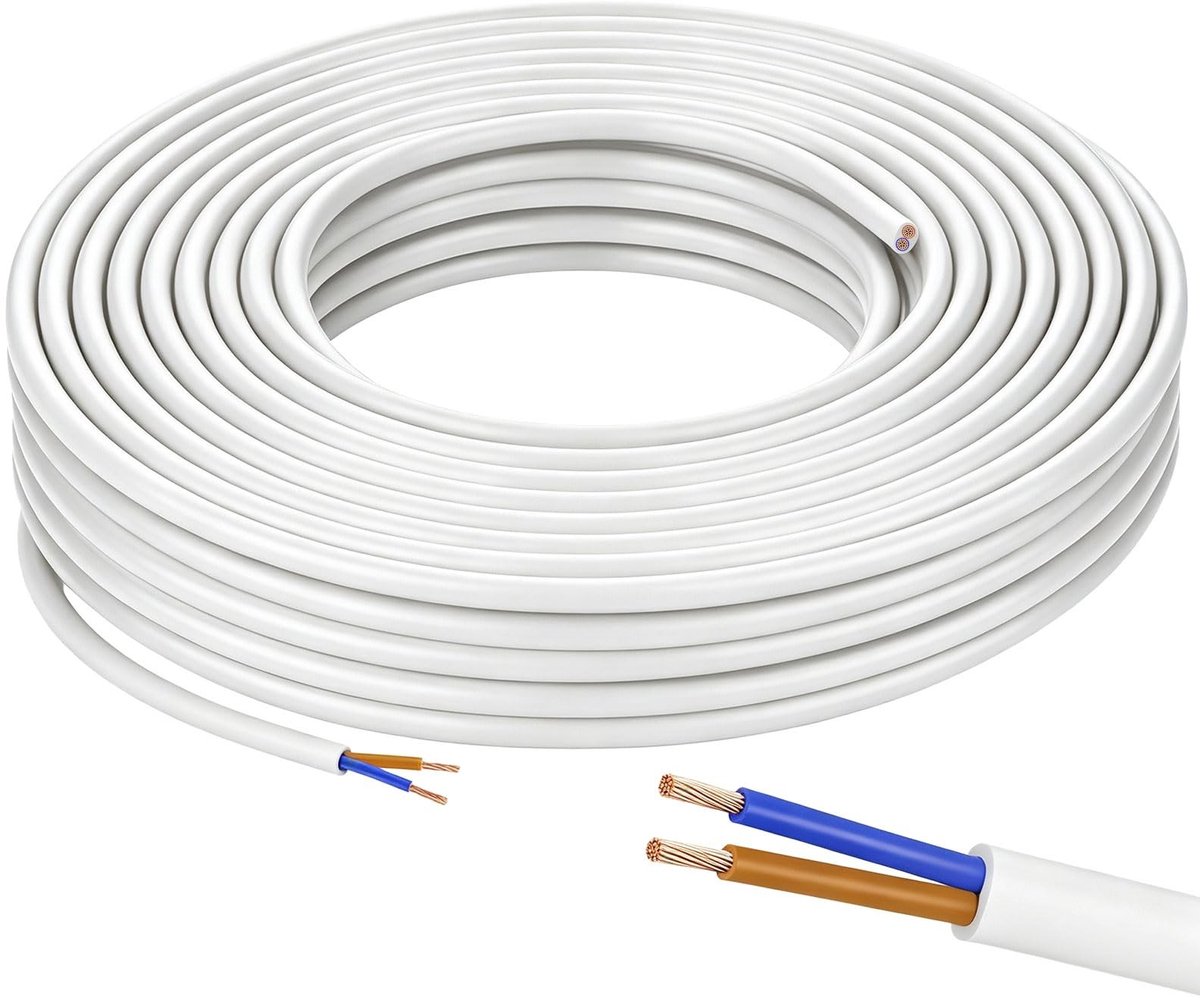 Omgoods - 2 Draad Kabel 2x0.5 mm² 10 m voor LED Verlichting en Voertuigen